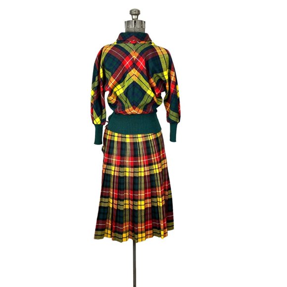 1960s wool tartan kilt and bouse Made in Scotland Size S/M - Picture 4 of 6